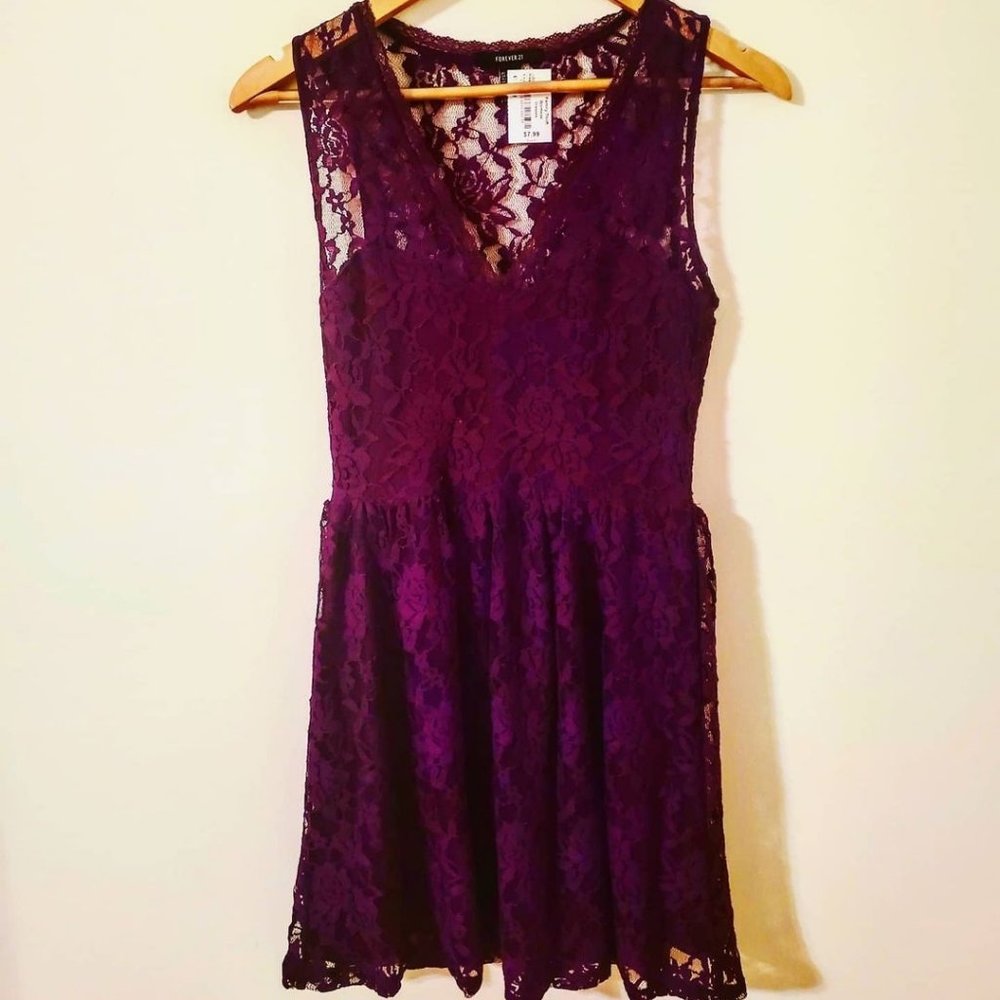 Forever 21 Lace Dress Burgundy Night Out Party